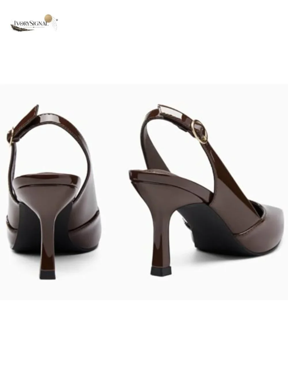 Rilista Women's Slingback Kitten Heels Closed Pointed Toe Backless Wedding
